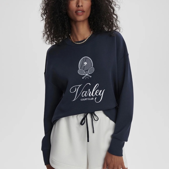 NWT Rasco Varley Court Club Navy Blue Sweatshirt Size Medium - Picture 2 of 14